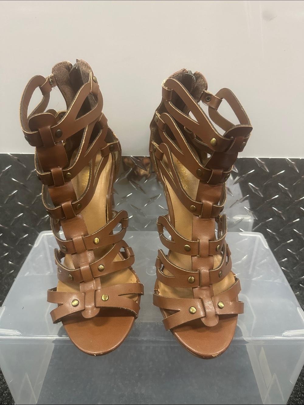 Charlotte Russe Brown Strappy Gladiator Heels